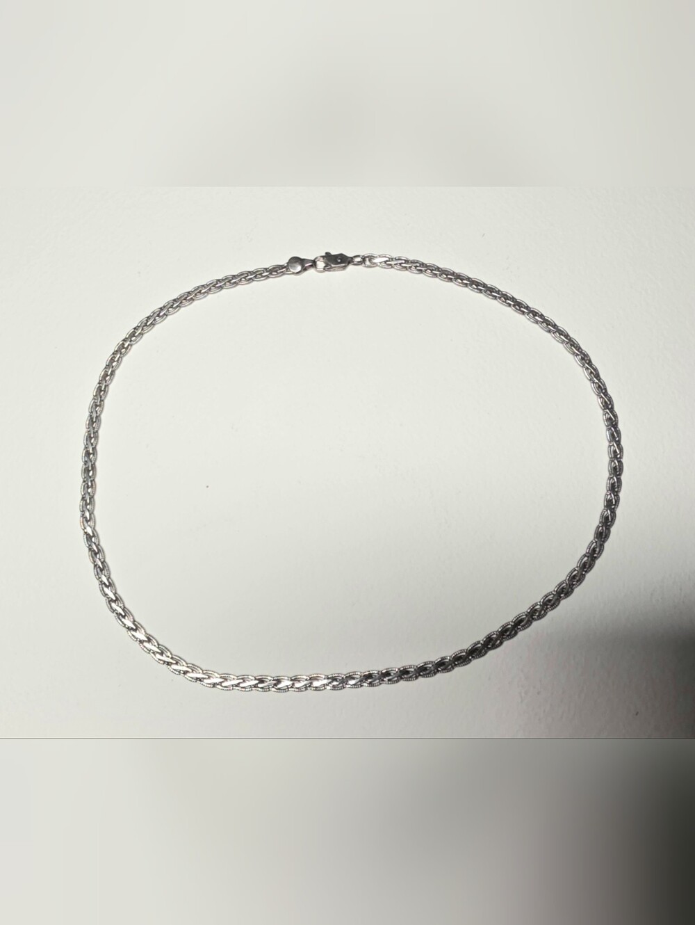 Sterling Silver Wheat Chain Necklace Choker